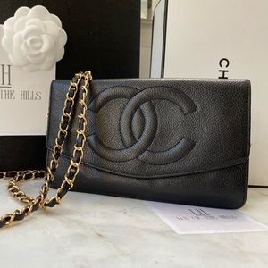 Chanel Caviar Single Flap WOC Crossbody Boxset
